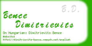 bence dimitrievits business card